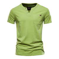 Men's Japanese Style Pocket T-Shirt - Cotton Short Sleeve Tee - styled