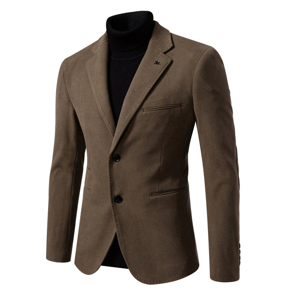 Men's Classic Two-Button Blazer - Slim Fit Solid Sport Coat - front view