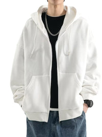 Men's Casual Zip Cardigan Jacket - Plus Size Solid Color - close up
