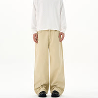 Men's Solid Color Wide Leg Straight Jeans - styled