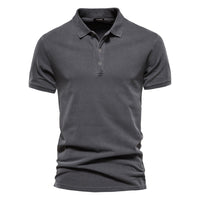 Men's Sport Cotton Polo Shirt - Classic Short Sleeve Collar Tee - close up