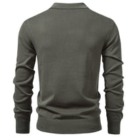 Men's Lightweight Half Zip Sweater - Thin Knit Business Pullover - front view