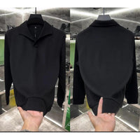 Men's Premium Solid Sweatshirt - Minimalist Crewneck Pullover - back view