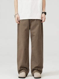 Men's Solid Color Wide Leg Straight Jeans - front view