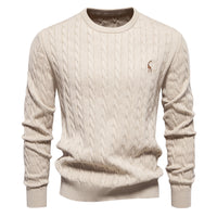 Men's Deer Embroidered Crewneck Sweater - Premium Knit Pullover - view 14
