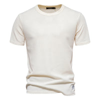 Men's Waffle Knit T-Shirt - Crewneck Base Layer Top - close up