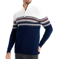 Men's Ribbed Knit Turtleneck - Slim Fit Winter Pullover - back view
