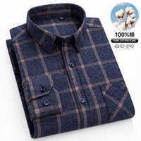 Men's Brushed Cotton Plaid Shirt - Long Sleeve Button Down - view 47