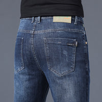Men's Slim Straight Stretch Jeans - Thick Comfortable Denim - view 14