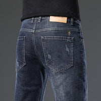 Men's Slim Straight Stretch Jeans - Thick Comfortable Denim - view 16