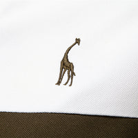 Men's Deer Logo V-Neck Polo - Embroidered Short Sleeve Top - detail