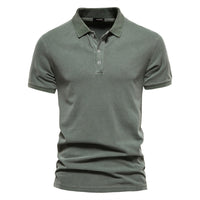 Men's Sport Cotton Polo Shirt - Classic Short Sleeve Collar Tee - detail