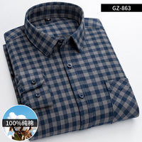 Men's Brushed Cotton Plaid Shirt - Long Sleeve Button Down - view 27