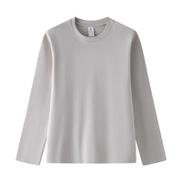 Men's Premium Combed Cotton Long Sleeve T-Shirt - Heavyweight Crewneck Base Layer - back view