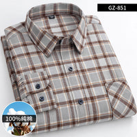 Men's Brushed Cotton Plaid Shirt - Long Sleeve Button Down - view 20