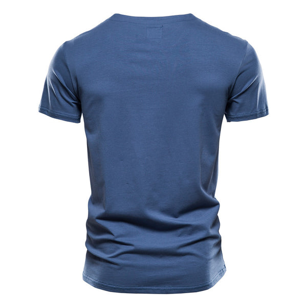Men's Japanese Style Pocket T-Shirt - Cotton Short Sleeve Tee - front view