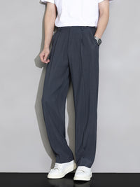 Men's Ice Silk Wide Leg Pants - Lightweight Summer Trousers - back view