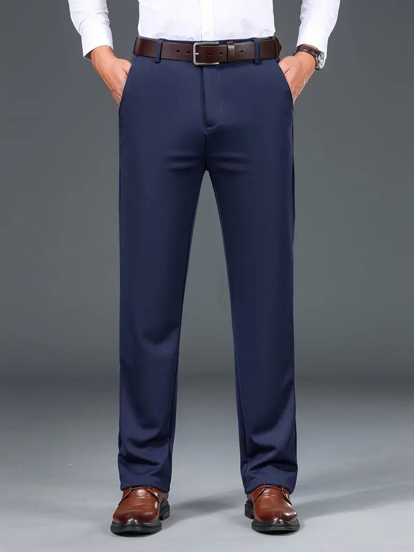 Men's Straight Leg Dress Pants - Business Casual Trousers - front view