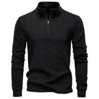 Men's Turtleneck Sweater - Classic Solid Knit Pullover - fabric detail