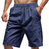 Men's Cotton Linen Beach Shorts — Breathable Casual Cropped Pants