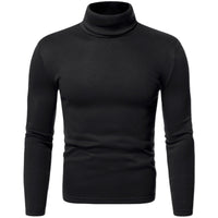 Men's Turtleneck Sweater - Slim Fit Long Sleeve Knit Top - close up