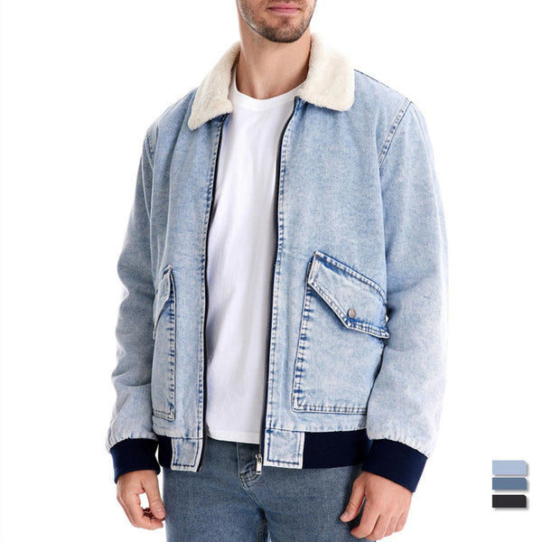 Men's Contrast Trim V-Neck Sweater - Knit Button Cardigan - front view