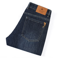 Men's Slim Straight Stretch Jeans - Thick Comfortable Denim - view 18