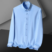 Men's Wrinkle-Free Ice Silk Dress Shirt - Slim Fit Business - fabric detail