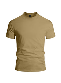 Men's Magnetic Snap Henley T-Shirt — Solid Color Casual Short Sleeve Tee