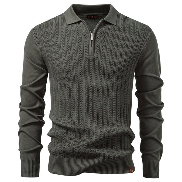 Men's Lightweight Half Zip Sweater - Thin Knit Business Pullover