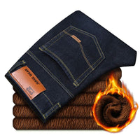 Men's High Waist Stretch Jeans - Loose Fit Casual Denim - view 19