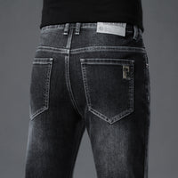 Men's Slim Straight Stretch Jeans - Thick Comfortable Denim - view 25