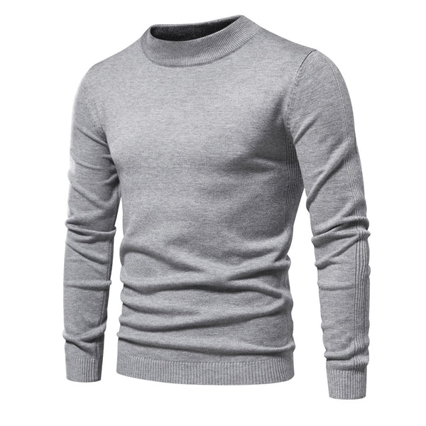 Men's Thick Mock Neck Sweater - Slim Fit Warm Knit Pullover