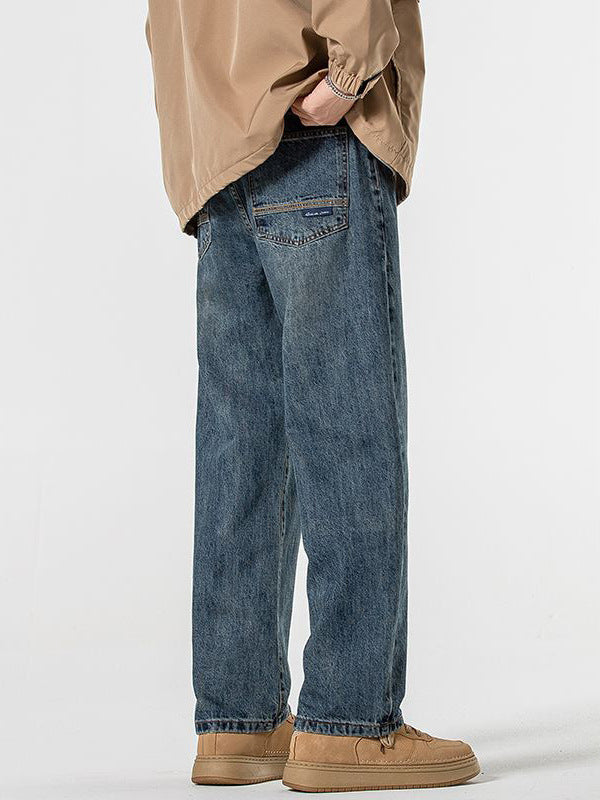 Men's Loose Wide Leg Harem Jeans - front view