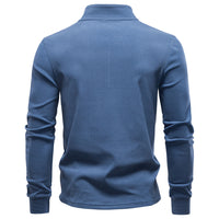 Men's Turtleneck Sweater - Classic Solid Knit Pullover - back view