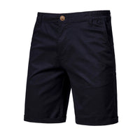 Men's Classic Cotton Chino Shorts - Casual Flat Front Summer Shorts - full body