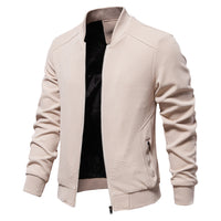 Men's Slim Fit Stand Collar Jacket - Lightweight Casual - front view