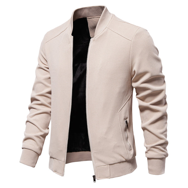Men's Slim Fit Stand Collar Jacket - Lightweight Casual - front view