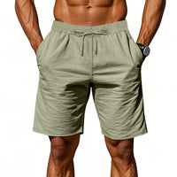 Men's Cotton Linen Beach Shorts — Breathable Casual Cropped Pants