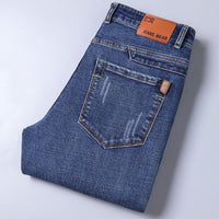 Men's High Waist Stretch Jeans - Loose Fit Casual Denim - view 15