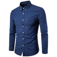 Men's Oxford Cotton Dress Shirt - Non-Iron Slim Fit Long Sleeve - fabric detail