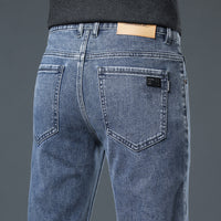 Men's Slim Straight Stretch Jeans - Thick Comfortable Denim - view 21