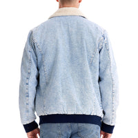 Men's Contrast Trim V-Neck Sweater - Knit Button Cardigan - back view