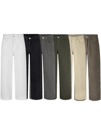 Men's Solid Color Wide Leg Straight Jeans - side view