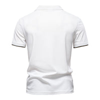 Men's Deer Logo V-Neck Polo - Embroidered Short Sleeve Top - back view