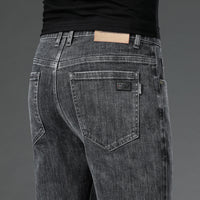 Men's Slim Straight Stretch Jeans - Thick Comfortable Denim - view 22