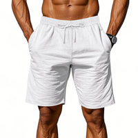 Men's Cotton Linen Beach Shorts — Breathable Casual Cropped Pants