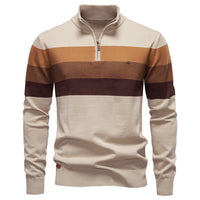 Men's Striped Half Zip Pullover - Knit Sweater Top - view 11