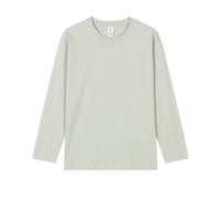 Men's Premium Combed Cotton Long Sleeve T-Shirt - Heavyweight Crewneck Base Layer - side view