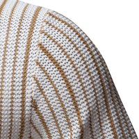 Men's Business Striped Knit Polo - Short Sleeve Smart Casual - back view
